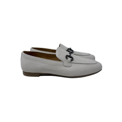 AiciBerllucci Coco Ladies Off-White Leather Loafer with Chain