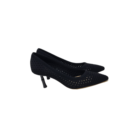 Melyann Teet Ladies black knit short spike heel