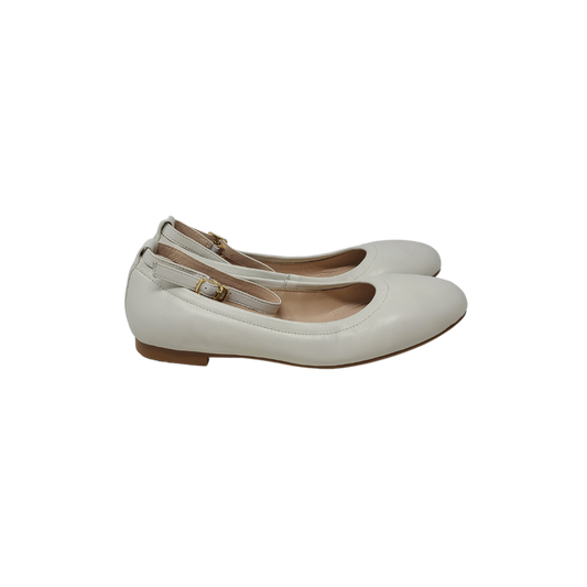 AiciBerllucci Bry off white leather shoes with ankle strap