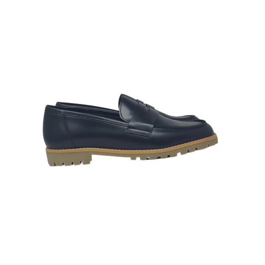 Luccini Genie Girls Black Leather Loafer Shoe