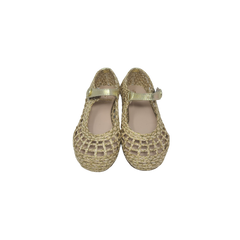 Luccini J156 Childrens Gold Woven Mary Jane