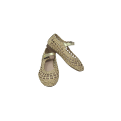 Luccini J156 Childrens Gold Woven Mary Jane