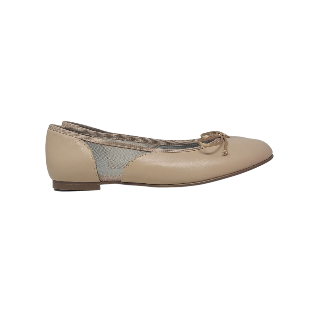 Luccini J130 Girls Nude/Mesh Ballet Flat