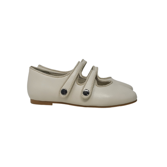 Boutaccelli Posh Children's Beige Leather Mary Jane