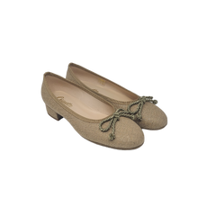 Coquette 8023 Ladies Beige Fabric 1 Inch Low Heel