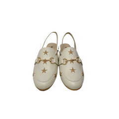 Boutaccelli Girls Magic Beige Leather With Gold Stars Slingback