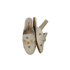 Boutaccelli Girls Magic Beige Leather With Gold Stars Slingback