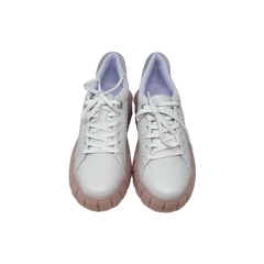 Bottero 343202 White Leather With Pink Sole Lace Sneaker