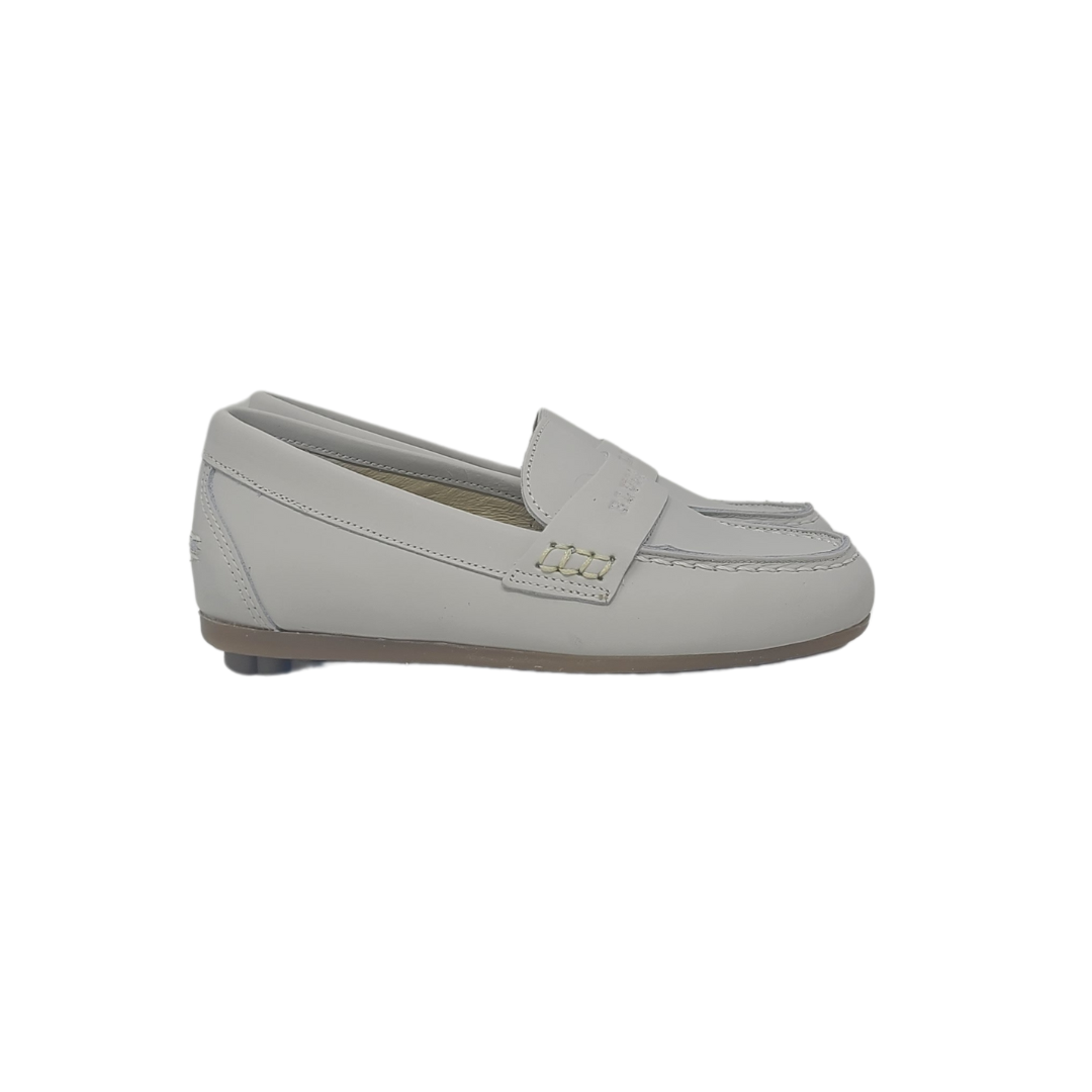 Blublonc Hannah Children's Off White Leather Loafer