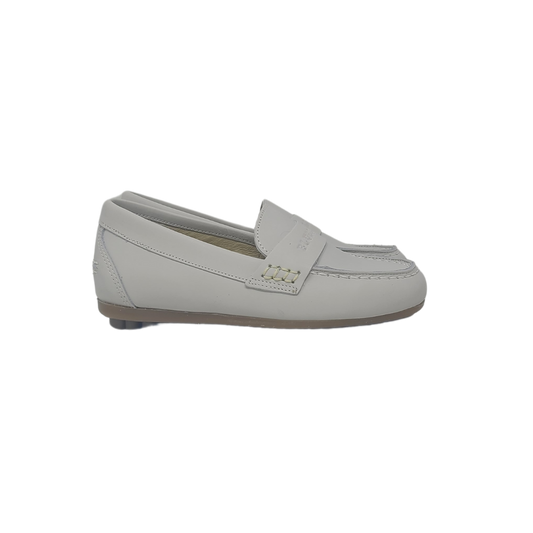 Blublonc Hannah Children's Off White Leather Loafer