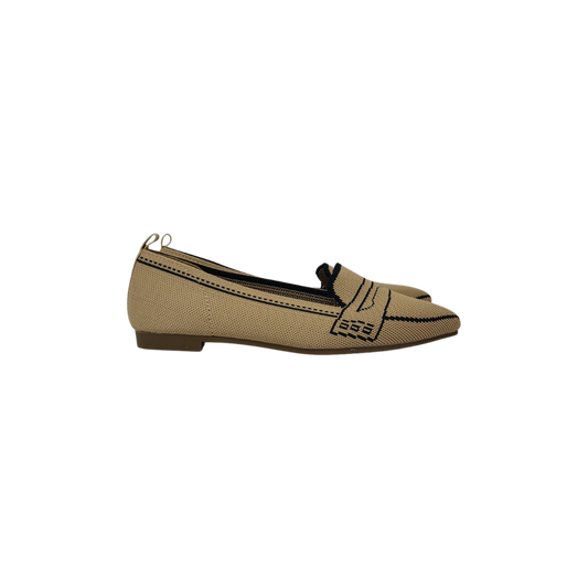 Pretty Posh Martina Ladies Nude Knit Loafer Shoe