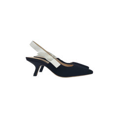 Viviamos Molly Ladies Black Ribbed Knit Sling Heel