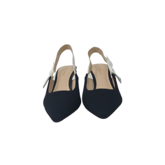 Viviamos Molly Ladies Black Ribbed Knit Sling Heel