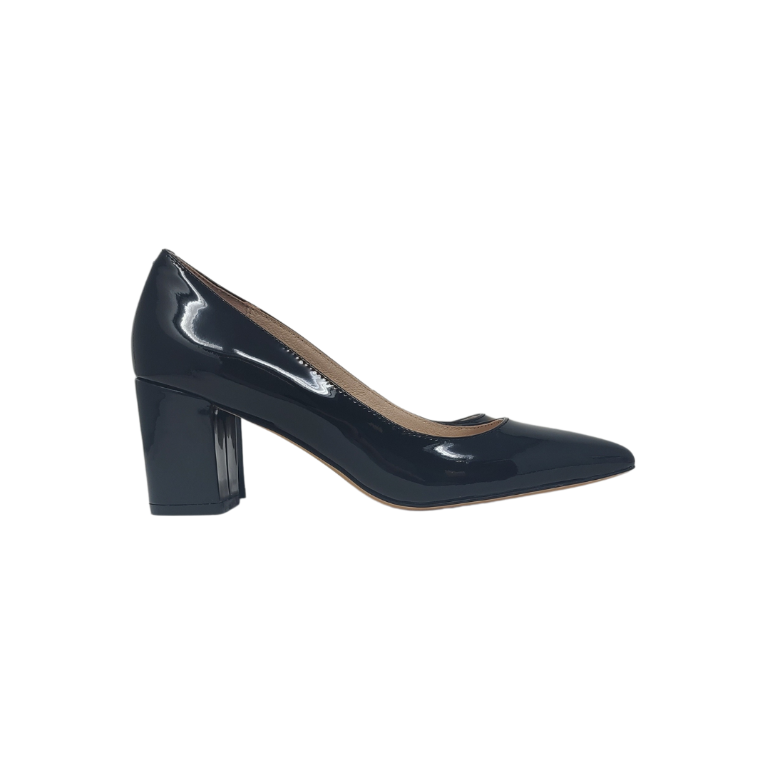 Viviamos Mint Black Patent Pump Ladies Heel