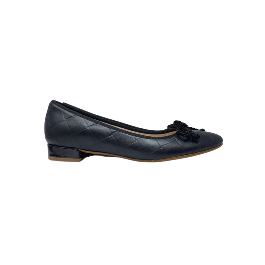 Beberlis 23078 Ladies Black Diamond Leather Low Heel Dress Shoes