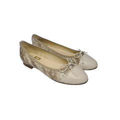 FS- Fiona Ladies Beige Linen Ballet Flat