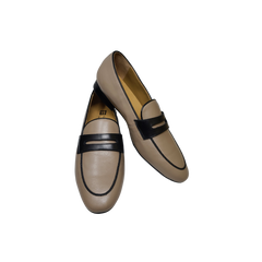 AicBerlucci Loraine Ladies Taupe Leather Loafer Shoes