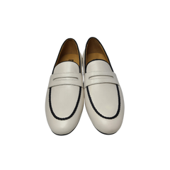 AicBerlucci Loraine Ladies Off White Leather Loafer Shoes