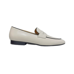 AicBerlucci Loraine Ladies Off White Leather Loafer Shoes