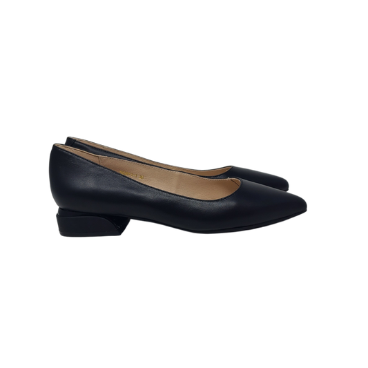 Pretty Posh Roberta Ladies Black Leather Low heel