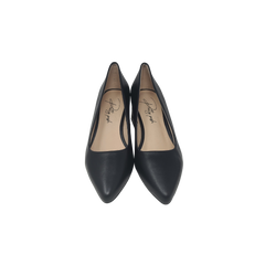 Pretty Posh Simona Ladies Black Leather Low Heel