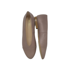 Brunella V2A Ladies Taupe Leather Flat Shoes