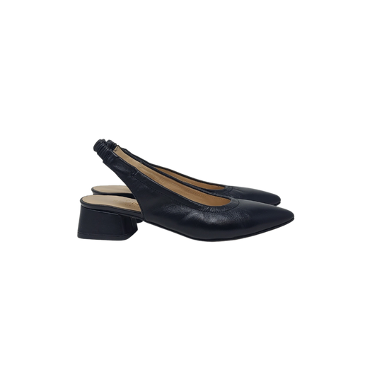 Brunella Bru11 Ladies Black Leather Sling Back Low Heel