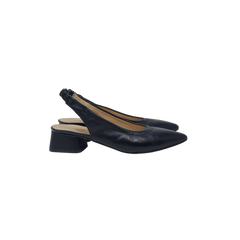 Brunella Bru11 Ladies Black Leather Sling Back Low Heel