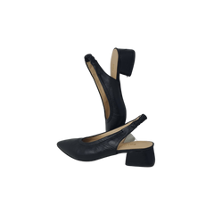Brunella Bru11 Ladies Black Leather Sling Back Low Heel