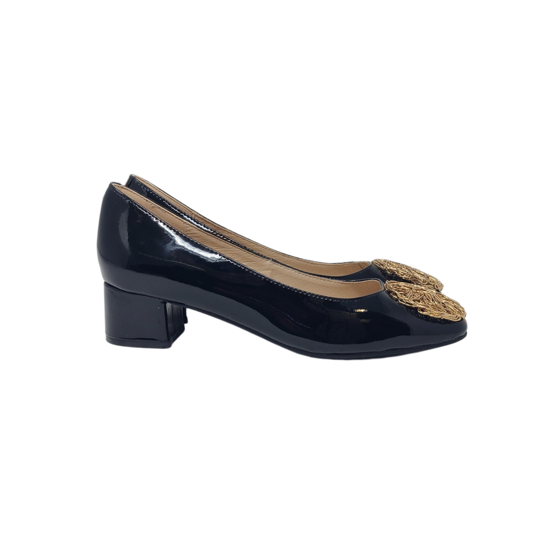 Pretty Posh Tullia Ladies Black Patent Heel