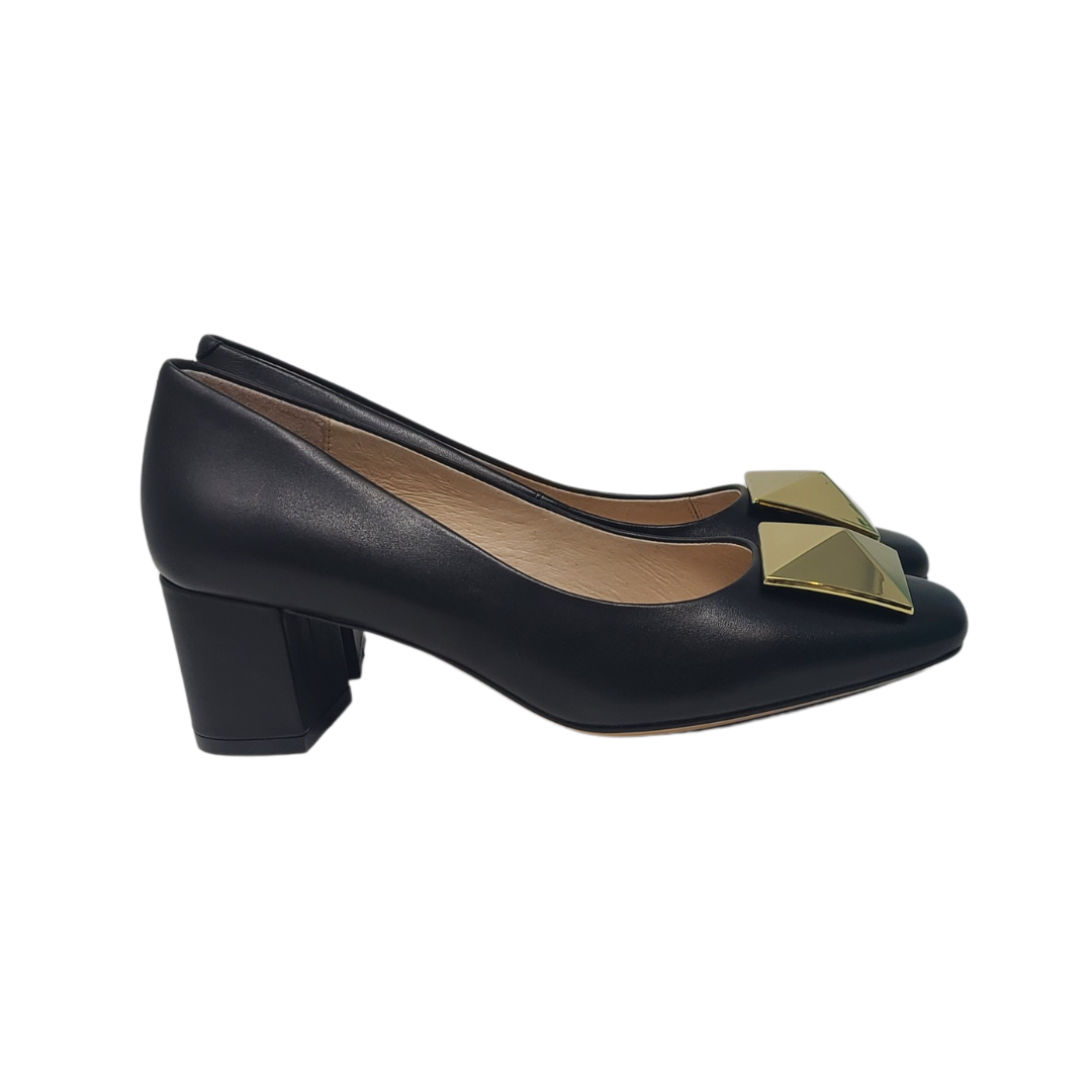 Viviamos Brilla Ladies Black Leather Heel