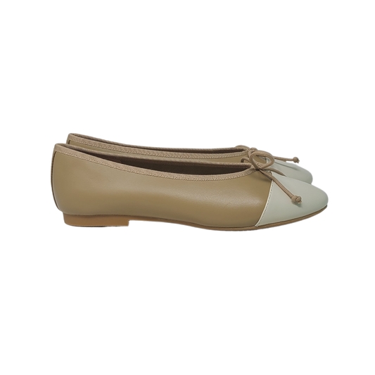 Viviamos Brea Beige Ivory Leather Ballet Flat