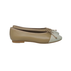 Viviamos Brea Beige Ivory Leather Ballet Flat