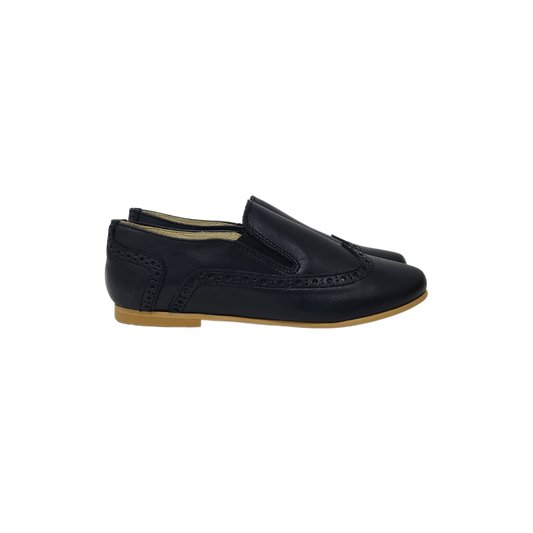 Jolee Belva Boys Black Leather LOafer