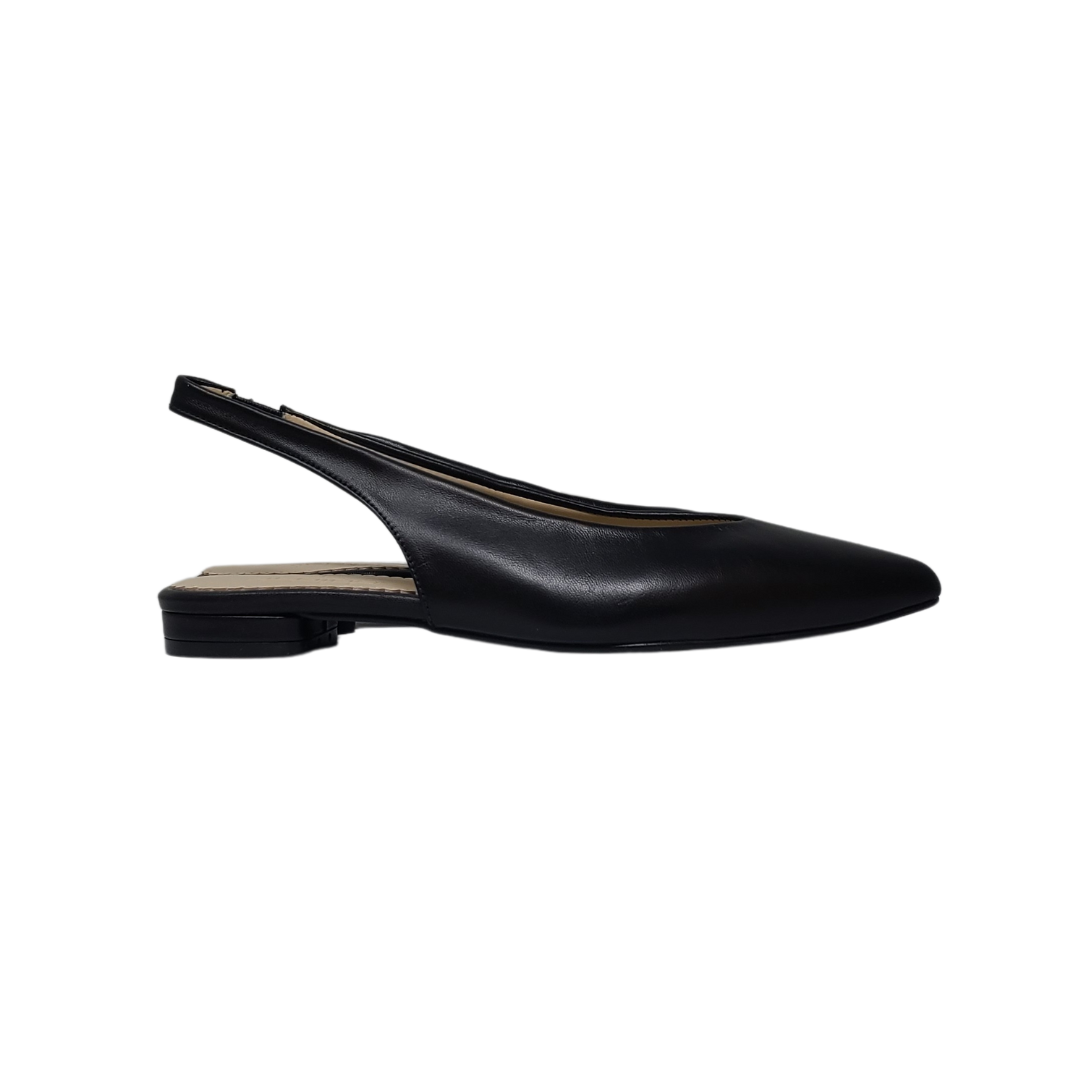 Menina 0008 Ladies Black Leather Slingback