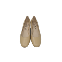 Pretty Posh Silvia Ladies Nude Leather Low Heel