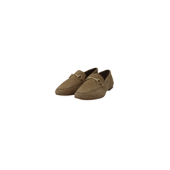 All Black Ladies Link Camel Suede Chain Loafer