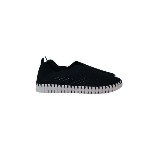ILSE JACOBSEN Tulip139 Ladies Black Fabric Sneaker Shoe