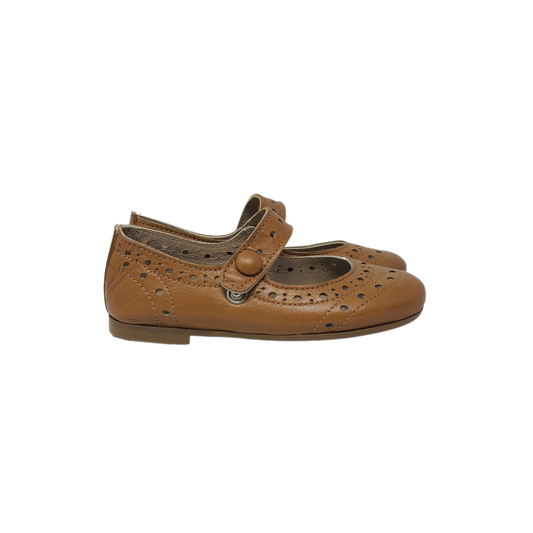 Papanatas 40082 Girls Cognac Leather Mary Jane