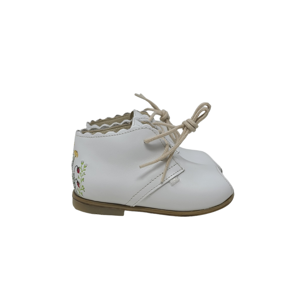 Emel 1433 Children's White Leather Shoe