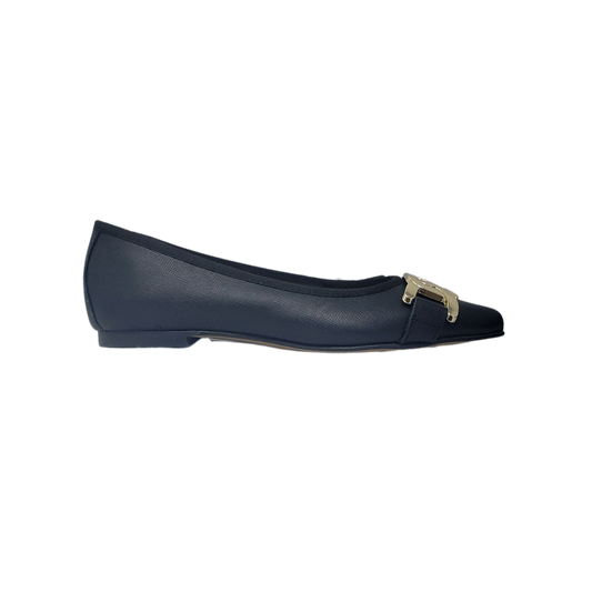 Menina 508 Black Leather Snake Print Flats
