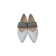 Coquette 3051 Ladies White Leather Flats