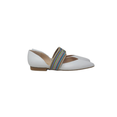 Coquette 3051 Ladies White Leather Flats