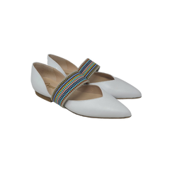 Coquette 3051 Ladies White Leather Flats