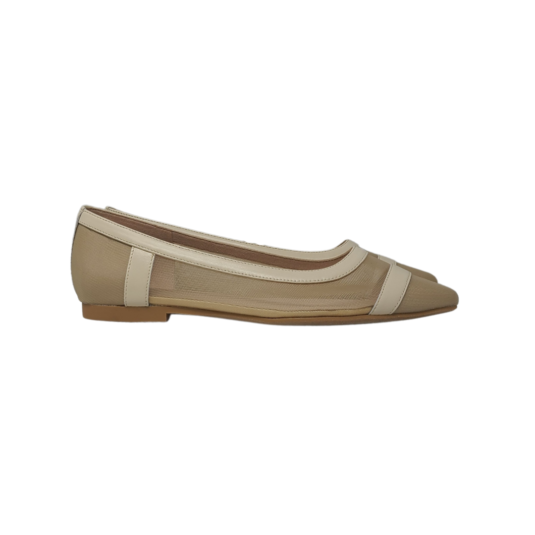 Viviamos Fav Ladies Nude Mesh Point Flats