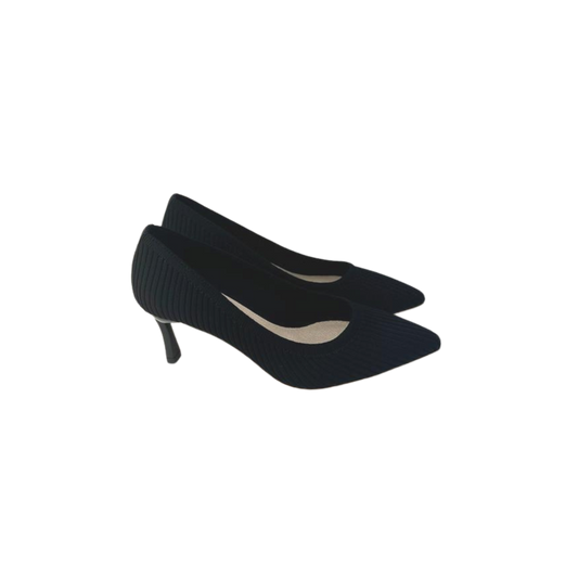 Melyann Shor Ladies black ribbed knit heel