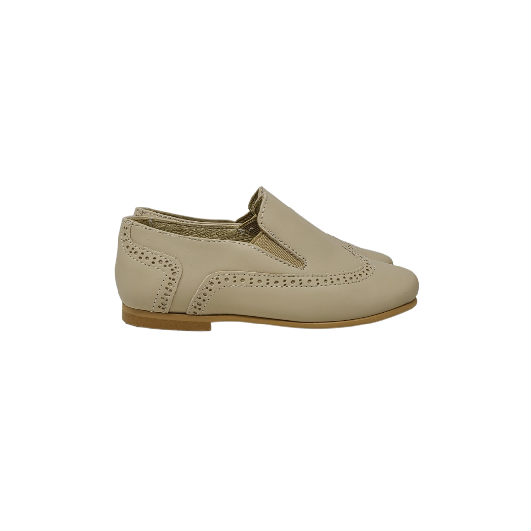 Jolee Belva Boys Beige Leather Loafer