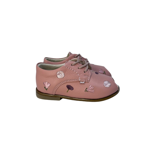 Emel 1146 Children's Pink Leather With Flowers