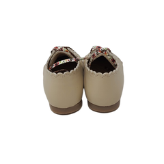 Blublonc Riley Kids beige leather tie shoe