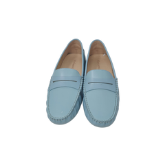 Viviamos Cleo Ladies Light Blue Leather Penny Loafer